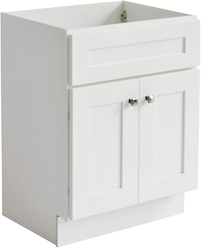 Design House Brookings Bathroom Vanity, 24", White | Adjustable Hinges, Freestanding, Contemporary/Modern, Wood, Bath, 586925
