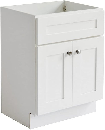 Design House Brookings Bathroom Vanity, 24", White | Adjustable Hinges, Freestanding, Contemporary/Modern, Wood, Bath, 586925