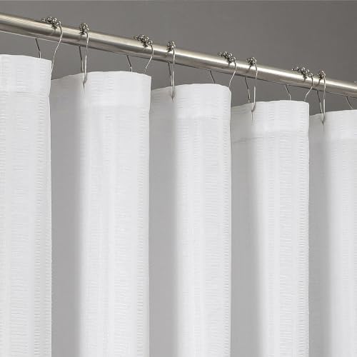 Aiyufeng Moga White Shower Curtain 72 Inch Long for Bathroom