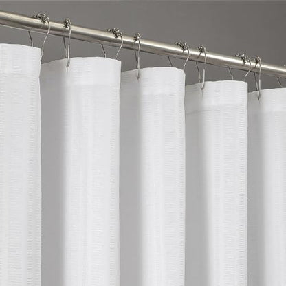 Aiyufeng Moga White Shower Curtain 72 Inch Long for Bathroom