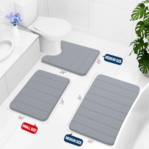 Buganda Memory Foam Bath Mat 60 x 24, Ultra Soft Absorbent Bathroom Rugs