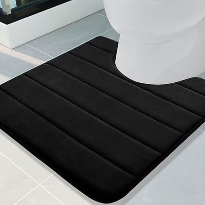 Buganda Memory Foam U-Shaped Toilet Rugs 24 x 24, Absorbent Bathroom mat