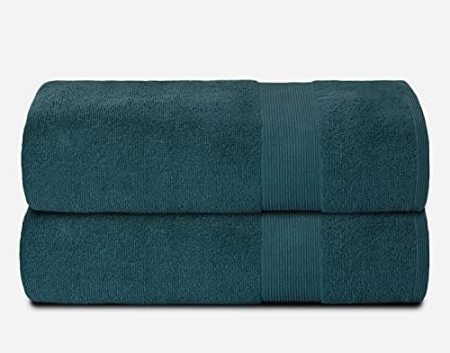 Belizzi Home Premium Cotton Oversized 2 Pack Bath Sheet 35x70-100% Pure Cotton - Ideal for Everyday use - Ultra Soft & Highly Absorbent - Machine Washable - Teal