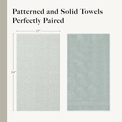Modern Threads 6 Piece Bath Towel Set – Bathroom Towel Set with 2 Bath Towels, 2 Hand Towels & 2 Washcloths – 100% Cotton, Soft & Absorbent – Waffle (Sage Mist)