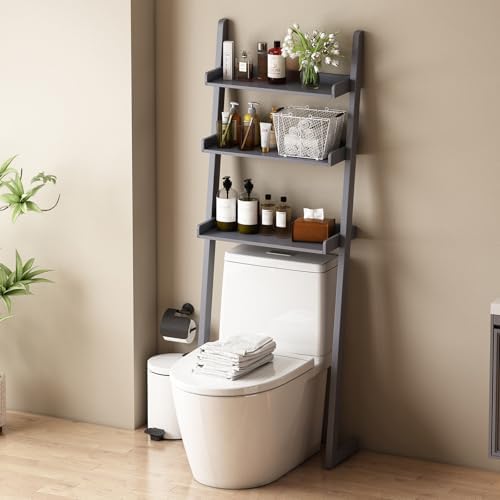 3-Tier Bathroom Over Toilet Storage for Small Space (Grey)