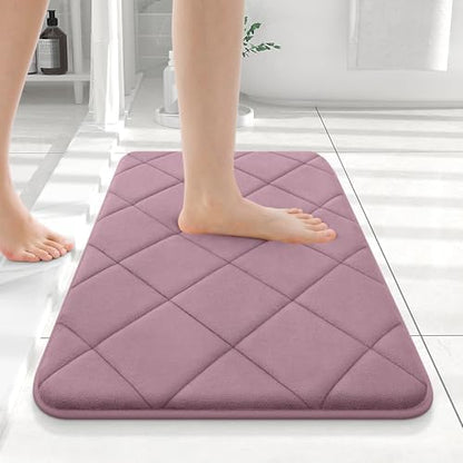 OLANLY Memory Foam Bath Mat 24x16, Ultra Soft and Absorbent Bathroom Rugs