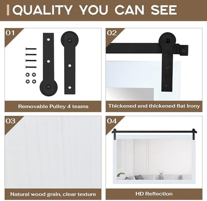 COGOOD Farmhouse Bathroom Mirrors for Over Sink - 30 x 45 Pure White
