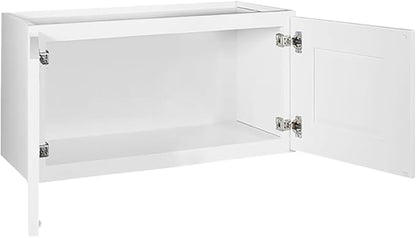 Design House Brookings Shaker Unassembled Bridge Wall Kitchen Cabinet W3618, 36 W x 12 D x 18 H, Painted White with Sherwin Williams®, Solid Wood – Design House, 561670