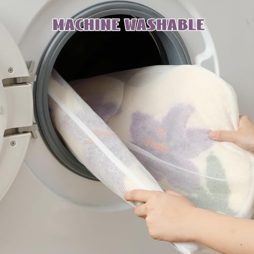 Cloud-Shaped Lily Bath Mat, Soft Non-Slip Fluffy Fresh Flowers Bathroom Rug, Ultra Absorbent Microfiber Shaggy Door Mat, Machine Washable Bath Rug Carpet for Bathtub Bedroom 20x31 Inch (Purple Lily)