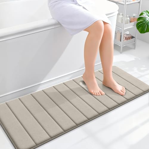OLANLY Memory Foam Long Bathroom Rugs Runner 47x17, Super Soft Absorbent