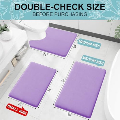 Smiry Memory Foam Bath Mat 24x16, Extra Soft and Absorbent Bathroom Rugs