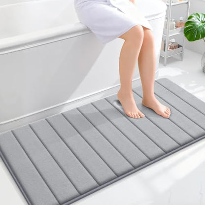 OLANLY Memory Foam Long Bathroom Rugs Runner 47x24, Super Soft Absorbent