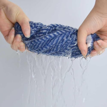 Cleanbear Blue Cotton Hand Towels with Herringbone Pattern, 13 x 28 Inches