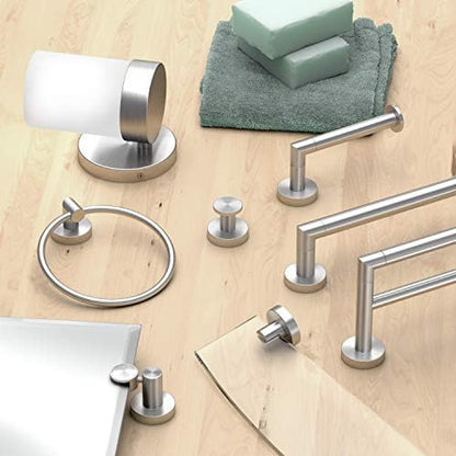 Gatco 4643 Glam Single Toilet Paper Holder, Satin Nickel / Wall Mounted 6.7" Length Single Post Toilet Paper Holder