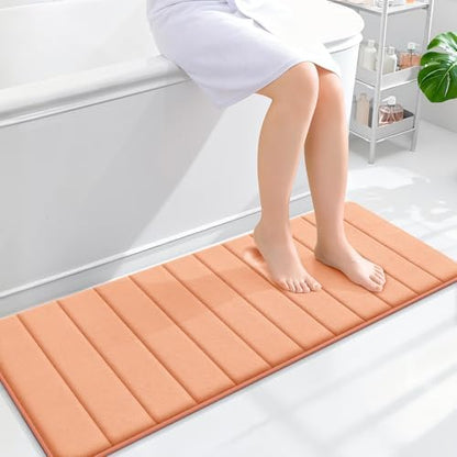 OLANLY Memory Foam Long Bathroom Rugs Runner 47x17, Super Soft Absorbent