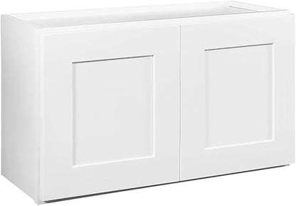 Design House Brookings Shaker Unassembled Bridge Wall Kitchen Cabinet W3018, 30 W x 12 D x 18 H, Painted White with Sherwin Williams®, Solid Wood – Design House, 561662