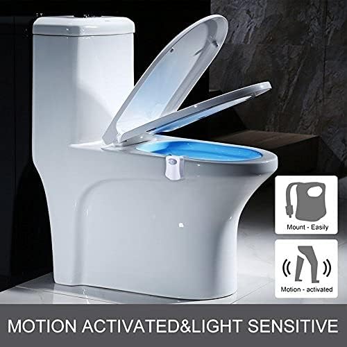 2-Pack Toilet Night Light, Motion-Activated LED Lamp with UV Light, 16-Color Changing, Tap-Activated, Smart Night Light for Bathroom Toilet