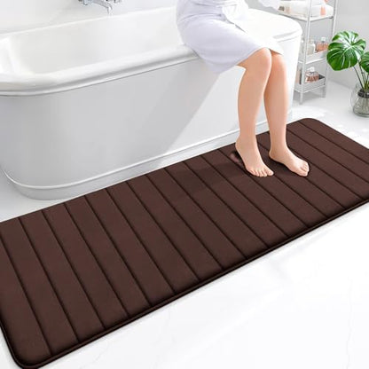 OLANLY Memory Foam Long Bathroom Rugs Runner 70x24, Super Soft Absorbent