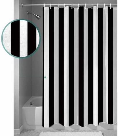 Shower Curtain Bathroom Set Black and White Stripes Waterproof Shower Curtains with Grommets Hooks Modern Geometric Art Privacy Bath Curtain for Bathtub Decor 72x78in