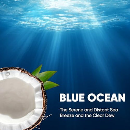 30Ct Aromative Toilet Brush Refills, Double-Layer Cleaning Pads Added, Compatible with Most Toilet Brushes， Blue Ocean（Patented）