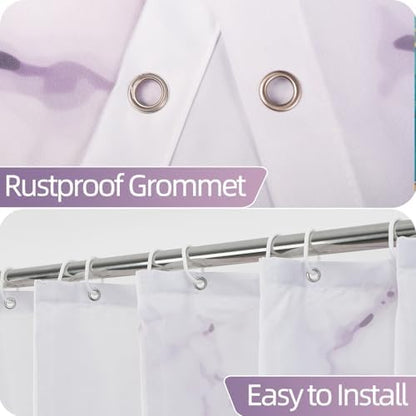 Purple Marble Stall Waterproof Shower Curtain 36x72 inches