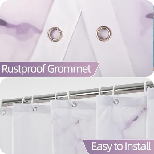 Purple Extra Long Waterproof Shower Curtain 72x84 inches