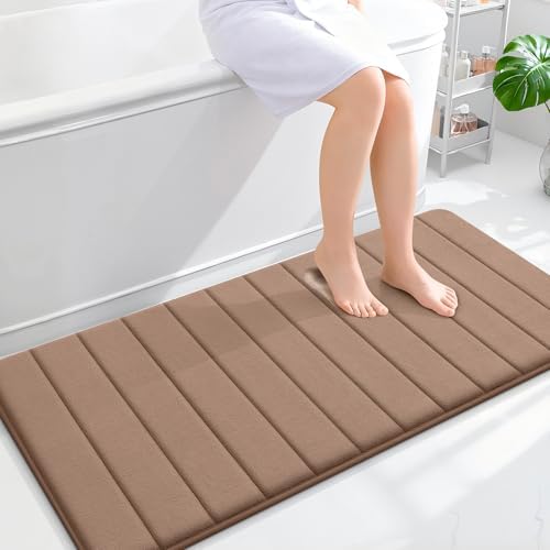 OLANLY Memory Foam Long Bathroom Rugs Runner 47x24, Super Soft Absorbent