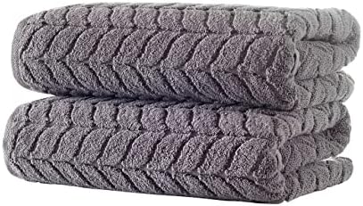 BAGNO MILANO Turkish Cotton Bath Towels, Hand Towels - Soft Plush Jacquard Collection - Highly Absorbent Towel Set (Grey, 4 Pcs Hand Towel Set)