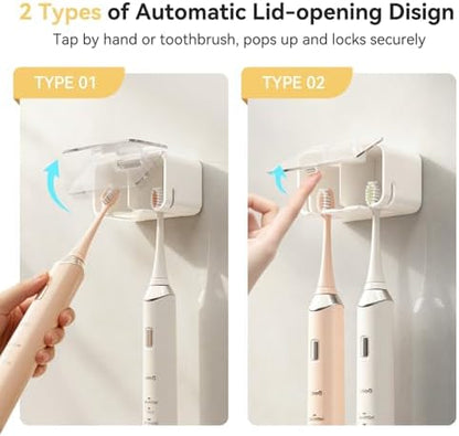 MOPMS Toothbrush Holders for Bathrooms with 2 Slot Independent Compartment