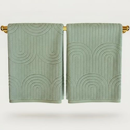 Decorative Hand Towels Set of 2 - Soft Boho Cotton for Bathroom or Kitchen