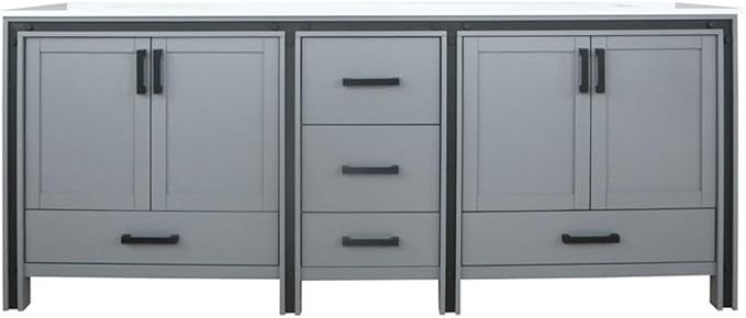 Ziva 84 in W x 22 in D Dark Grey Double Bath Vanity and Cultured Marble Top