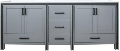 Ziva 84 in W x 22 in D Dark Grey Double Bath Vanity and Cultured Marble Top