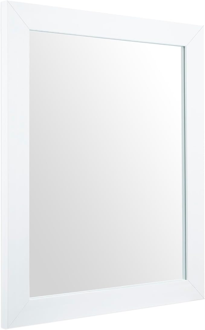 Rectangular Wall Mirror 20x16 Inch Bathroom Mirror for Over Sink, White | Farmhouse Wall Mounted Mirror, Hangs Horizontally or Vertically for Vanity, Entryway, Restroom