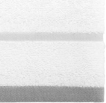 IZOD – Washcloths, Plush Ringspun Cotton Blend Towels with Absorbent Terry & Durable Hem, Striped Bathroom Towels, Set of 4 (Sandbar Grey)