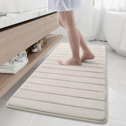 Buganda Memory Foam Bath Mat 60 x 24, Ultra Soft Absorbent Bathroom Rugs