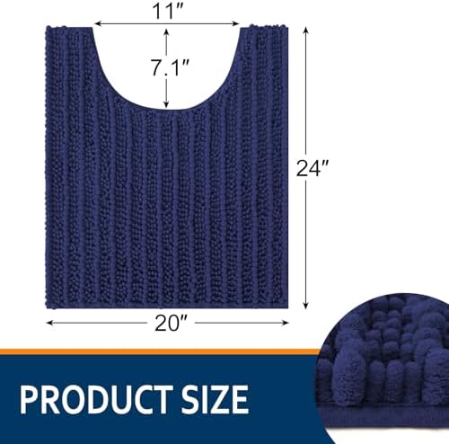 Smiry Bathroom Toilet Rugs U Shaped 24X20, Chenille Bath mats for Toilet