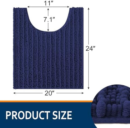 Smiry Bathroom Toilet Rugs U Shaped 24X20, Chenille Bath mats for Toilet