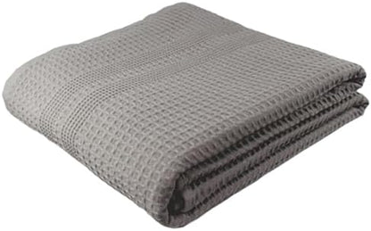 GILDEN TREE Waffle Bath Sheet Large Bath Towels Quick Dry Thin Body Towels, 40x80 Oversized Bath Towels for Adults, Classic Style (Pewter)