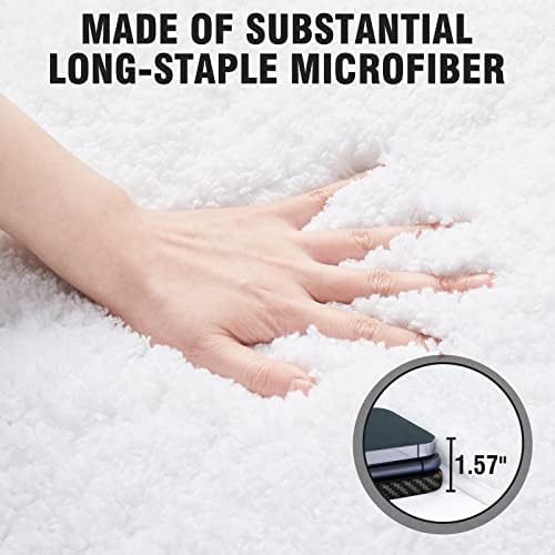 TECHMILLY Super Soft Shaggy Bathroom Rugs, Absorbent Thick Non Slip Microfiber Bath Rugs, Quick Dry Machine Washable Bath Mat for Bathroom Floor, Bathtub and Shower 20"x32"