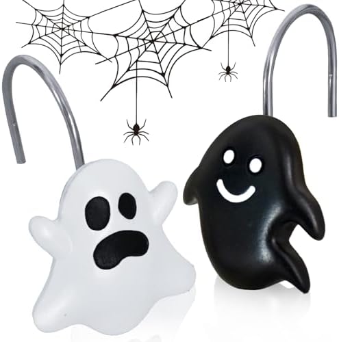 12 Pieces Halloween Shower Curtain Hooks for Bathroom