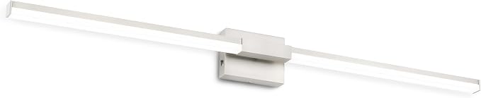 SOLFART Vanity Lighting Fixtures 48-Inch: Brushed Nickel Dimmable Bathroom Light Fixtures Over Mirror, Built-in Dimmer, Thickened Aluminum Body, 360 Degree Rotation, ETL IP44