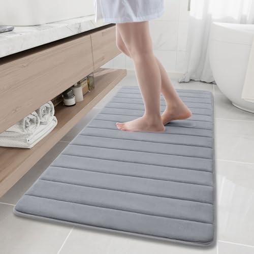 Buganda Memory Foam Bath Mat 60 x 24, Ultra Soft Absorbent Bathroom Rugs