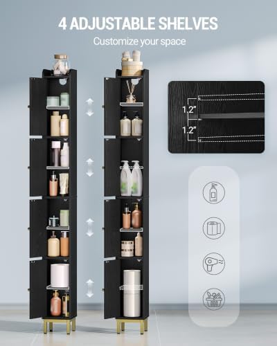 Hzuaneri 4-Tier Narrow Tall Storage Cabinet