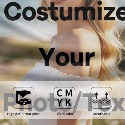 Customized Cotton Fabric Hand Towels Set of 2, Custom Any Image or Photo Personalized Bathroom Towel 28x14 Inch, Soft Absorbent Microfiber Wash Cloth for Kitchen Gym Hotel Home Decor