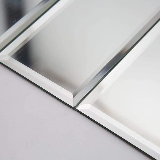 Beveled Mirror Tile, 3x12 Inch Mirror Subway Tiles for Kitchen Backsplash Bathroom Shower Wall 24 Pcs, 6 SQ.FT