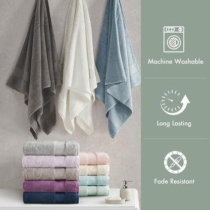 Madison Park 100% Turkish Cotton 600 GSM Bath Towel Set, 6 Piece, Seafoam