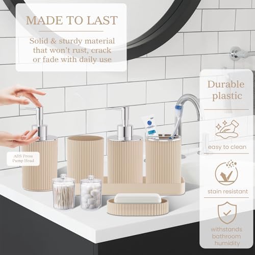 Beige Bathroom Accessories Set, 10PC Bathroom Set