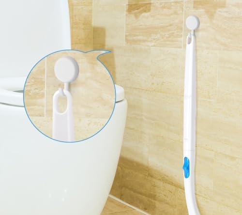 Disposable Toilet Bowl Brush Holder System with Flushable Refill Pads