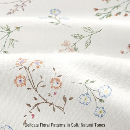 Floral Farmhouse Vintage Cotton Shower Curtain French Country Decor 72Wx72H