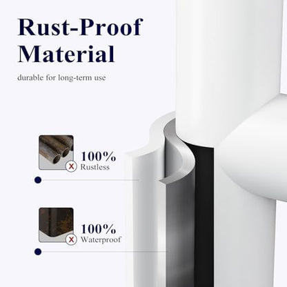 Kitsure Metal Toilet Paper Holder Free Standing, Medium, White